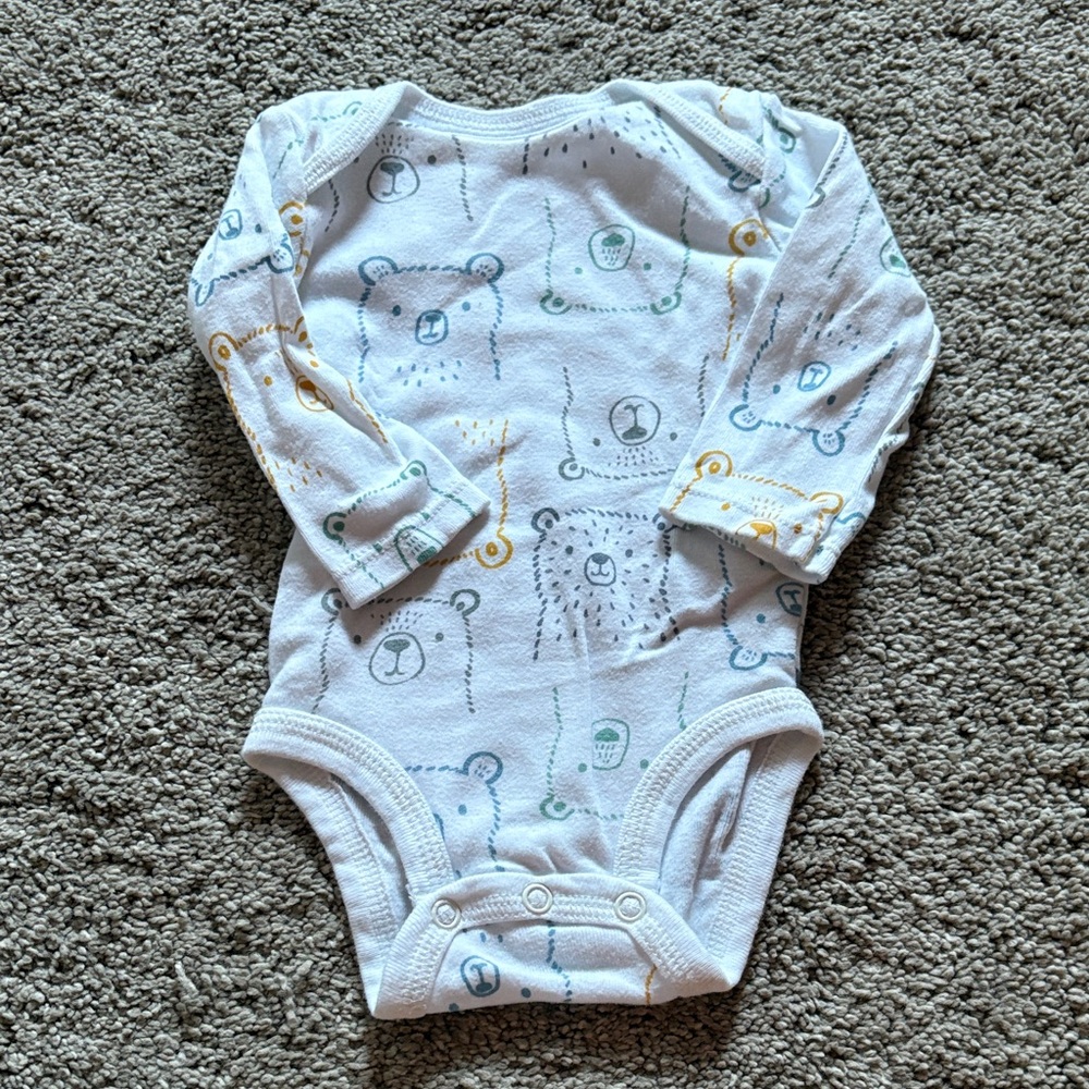 Carter's White Bear Print Bodysuit